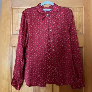 kate hill 100% silk longsleeve button up